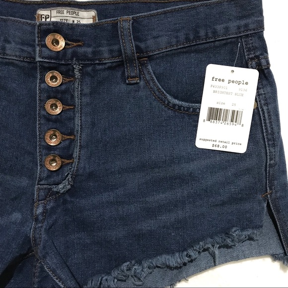 FP Runaway Cutoff Denim Shorts Brightest Blue 3” - Picture 4 of 8